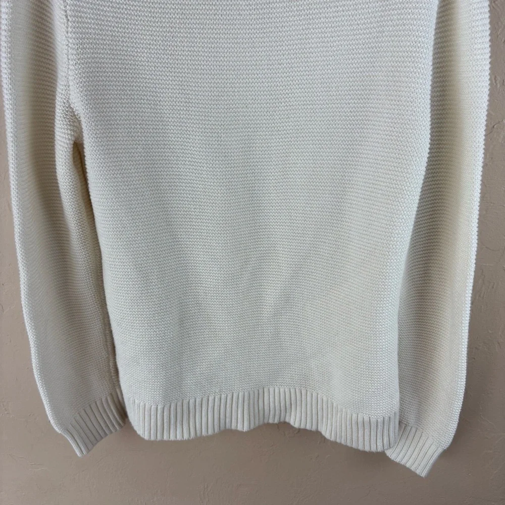 J.Crew Mercantile White Knit Sweater Crew Neck Womens size medium